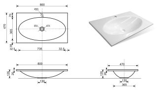 Подвесная тумба под раковину Эстет Malta ФР-00006323 80см два ящика белый
